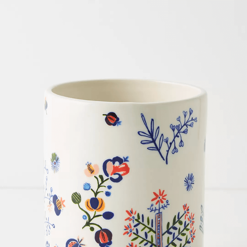 White Ceramic Flower Mug - Image 2