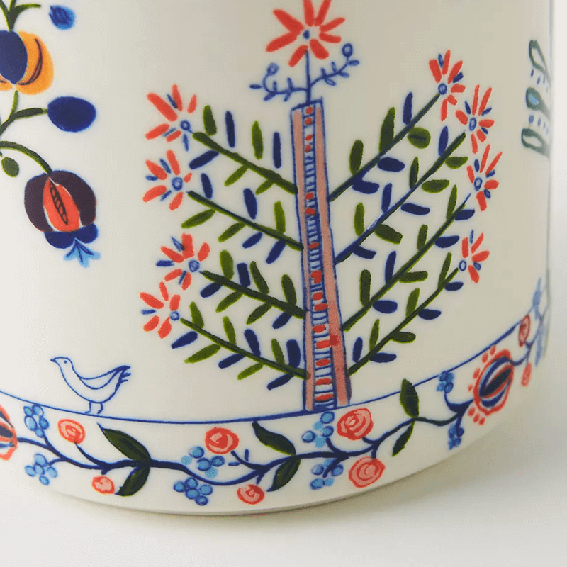 White Ceramic Flower Mug - Image 3
